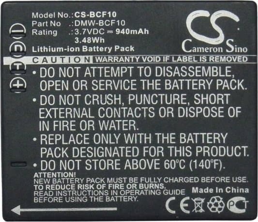Cameron Sino Genopladeligt Batteri Til Panasonic Type DMW-BCF10/CGA-S009/CGA-S009e