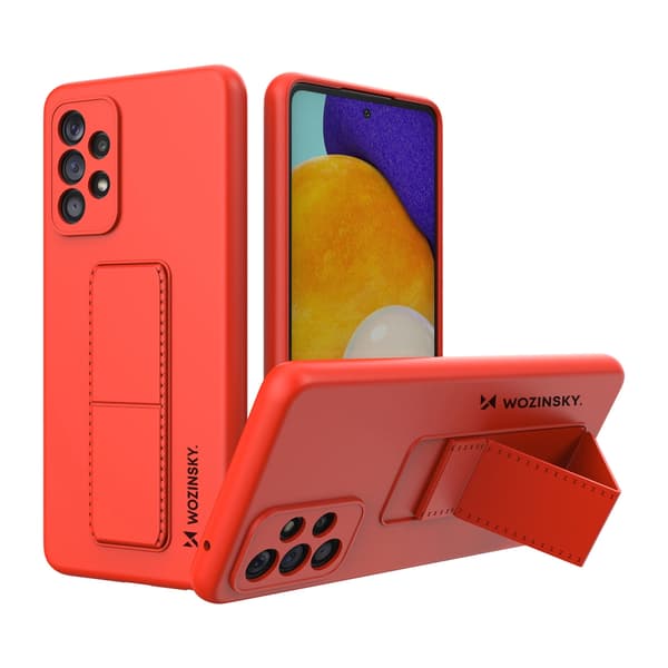 Wozinsky Kickstand Case Silikonskal med stativ för Samsung Galaxy A73 röd
