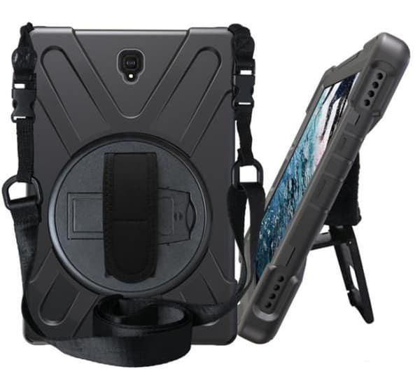 eSTUFF Galaxy Tab A 10.5 AUSTIN Defender ilman sisäänrakennettua näytönsuojaa. Musta