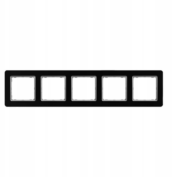 Schneider Electric, Sedna Elements, 5x ram, svart glas, glaseffekt, SDD361805