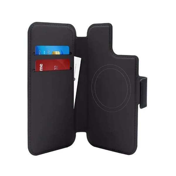PURO Folio MagSafe -kotelo – iPhone 14 Plus/12 Pro Max -kotelo (musta)