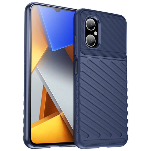 Thunder Case Xiaomi Poco M4 5G Silikone-rustningscover blå
