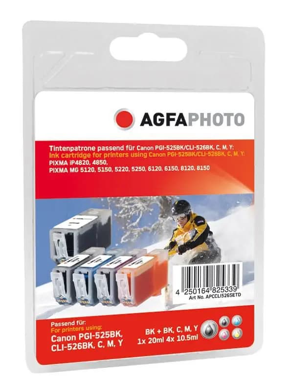 AgfaPhoto Muste BK/B/C/M/Y 1x20ml + 4x10.5ml Standard