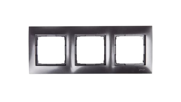 Kontakt-Simon 3-dobbelt ramme 54 Premium til dåser papgips antracit metallic (DRK3/48)