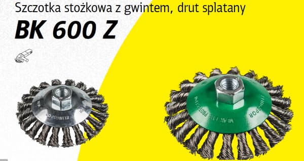 K.TILSPIDSET BØRSTE 115mm M14 BK600Z KRUMMET TRÅD