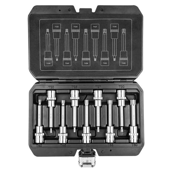 Neo Torx topnøglesæt 1/2\" T20-T60 lang 9 dele (08-708)