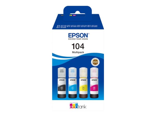 Muste täyttöpatruunoihin Epson T104 Musta Monivärinen