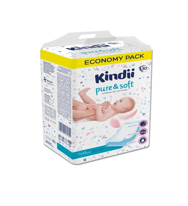 Kindia Pure & Soft Engångsunderlägg för Spädbarn 1p.-30st
