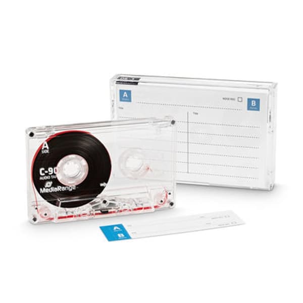 Lydkassette MediaRange C90 90 min type 1 normal gennemsigtig afvigelse.
