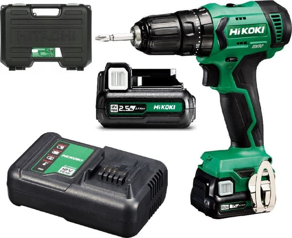 HIKOKI SLAGBORRMASKIN 12V 38Nm 2x2,5AH DV12DA WFZ