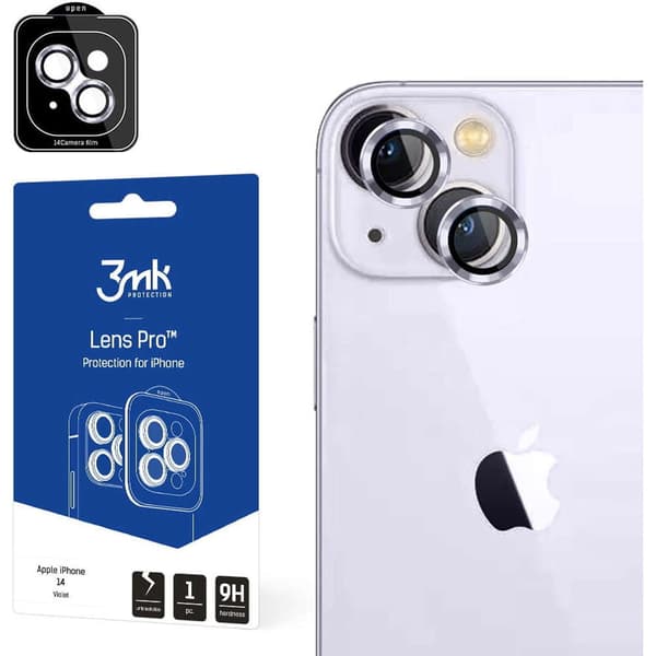 Kameraglas til iPhone 14 9H til 3mk Lens Protection Pro-seriens objektiv - lilla