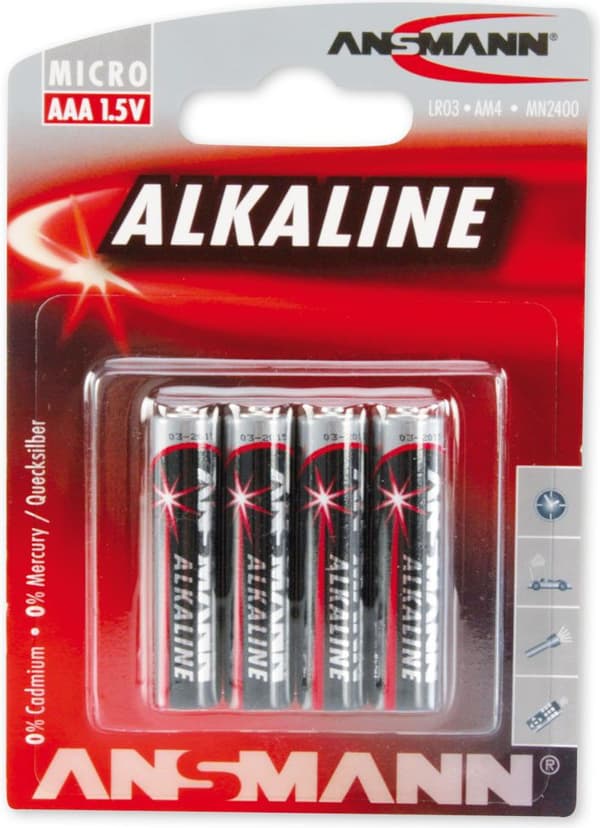 1x4 Ansmann Alkaline Micro AAA LR 03 red-line