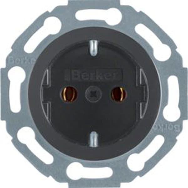 Berker 1930 SCHUKO stikkontakt sort 474521