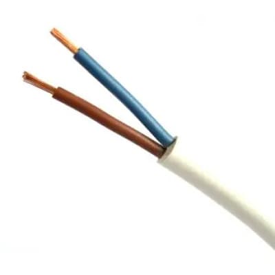 Anslutningskabel H03VV-F (OMY) 2x0,75 vit /100m/