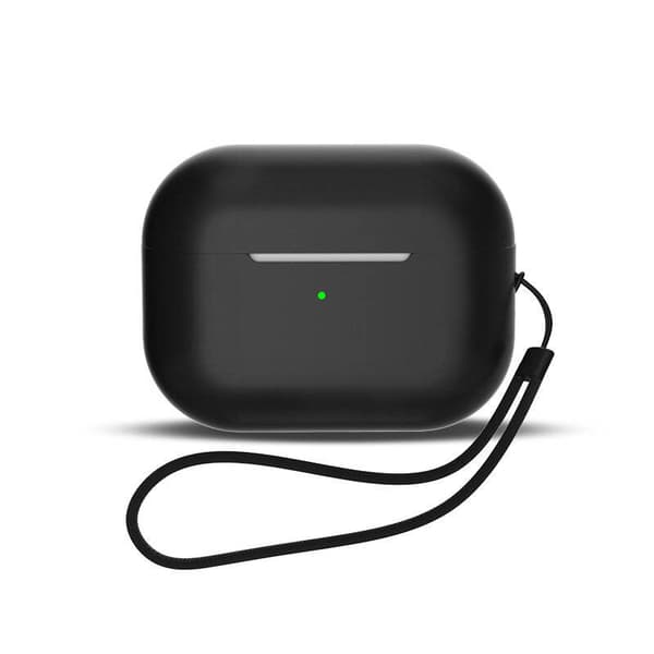 Silikoneetui til AirPods 1 / AirPods 2 + håndledsrem - Sort