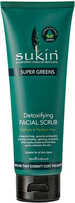 Sukin SUPER GREENS Detoxifierande ansiktsskrubb 125ml