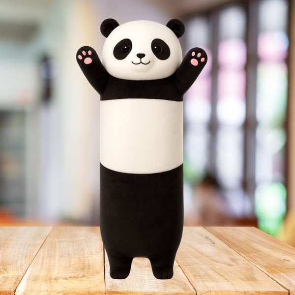 Plys Panda Maskot Pude Aflang Rulle Sort og Hvid 70cm