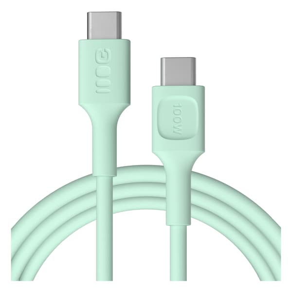 USB-C-kaapeli 2m 100W Greencell PowerFlex pikalataus PD mintunvihreä
