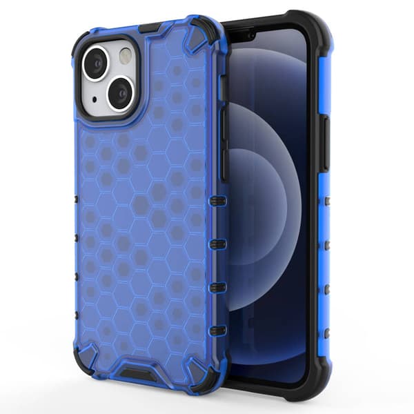 Honeycomb mobilskal skyddsfodral med TPU-ram för iPhone 13 mini blå