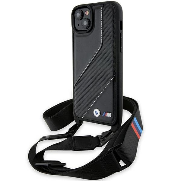 BMW BMHCP15S23PSCCK IPHONE 15/14/13 SORT / BLACK HARDCASE M EDITION CARBON STRIPE & STRAP