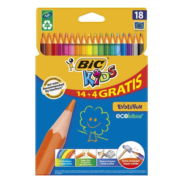 Färgpennor Bic Kids Evolution Stripes Flerfärgad 24 delar