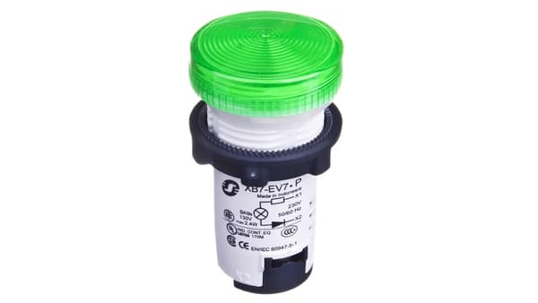 Signallampe 22mm grøn 230V AC/DC XB7EV73P