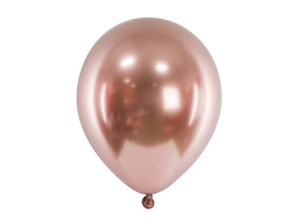 Glansiga ballonger, 46 cm, rosa guld (1 fp./5 st.)