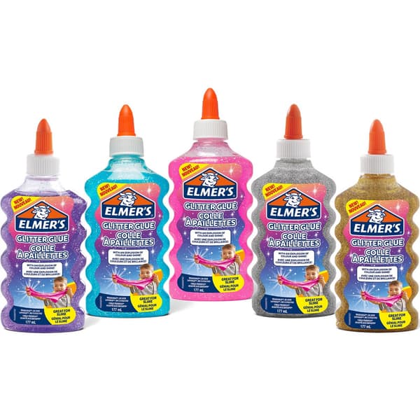 Elmer's nestemäinen liima 177ml sinisellä glitterillä