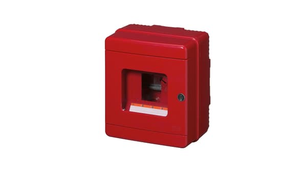 Ppoz knap - hus 1x4 150x170x100 rød IP65 EC64004