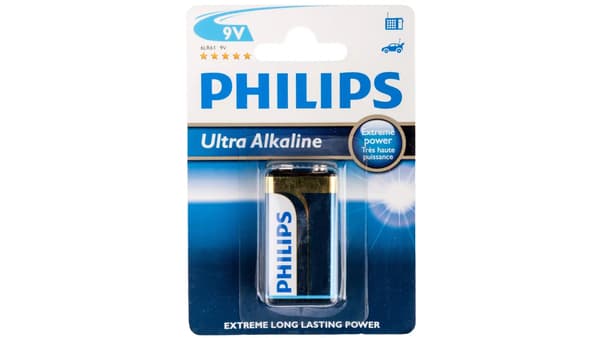 Philips Ultra Alkaline 6LR61 alkalinebatteri (1 stk.)
