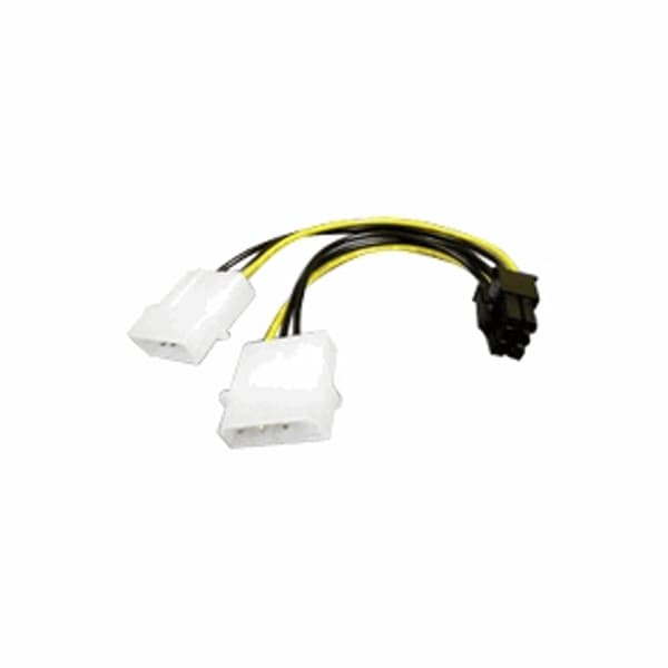 Aksa Molex x2 - PCIe 6-pin, 0.1m, keltainen (ZUAD-068)