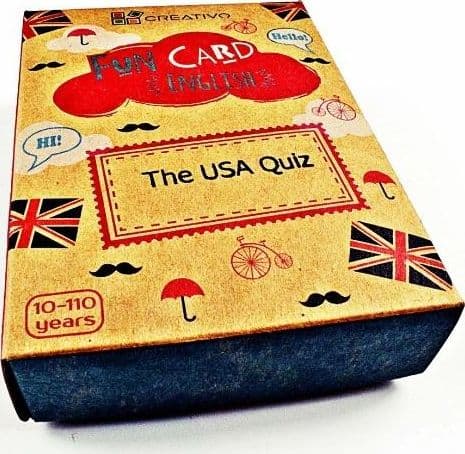 Sjovt kort engelsk USA-quiz CREATIVO