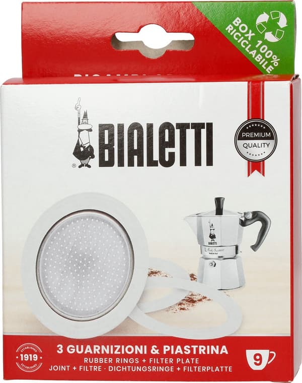 Bialetti - Pakning (3 stk.) + Aluminium Cafe Si Bialetti 9tz