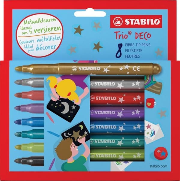 Trio Deco huopakynät 8 väriä STABILO