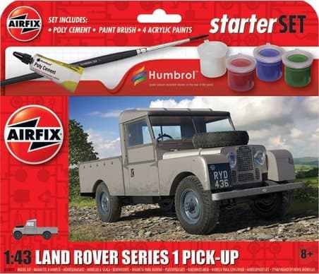 Airfix Car Land Rover Pick-Up -setti maaleilla