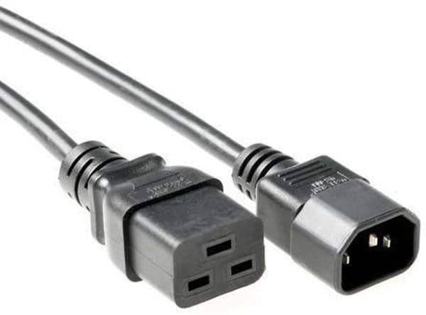 MicroConnect strømkabel C19-C14 2m sort forlængerkabel, 10A/250V H05VV-F3x1.00mm2 CU