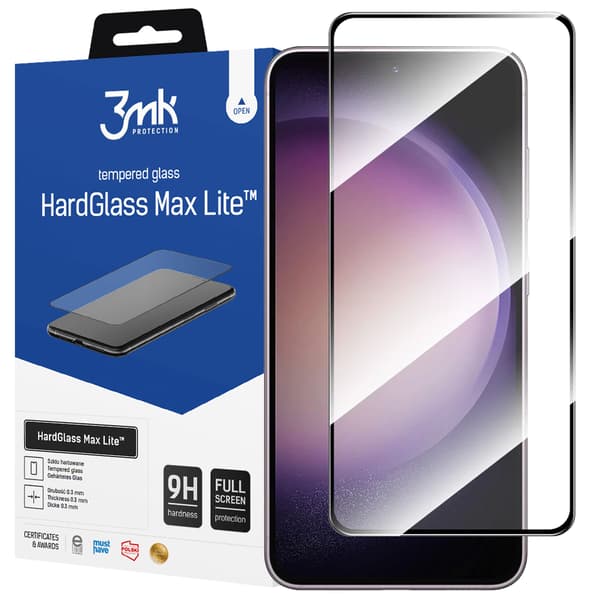3MK HardGlass Max Lite Sam S23 FE /sort Fuldskærmsglas