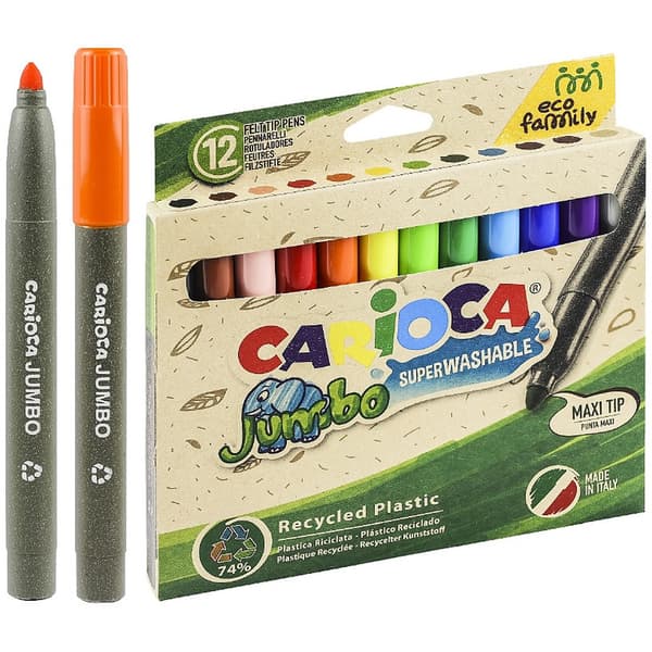 EcoFamily Jumbo pennor 12 färger CARIOCA