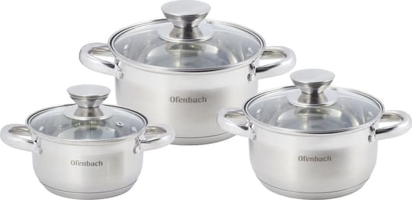Ofenbach Basic set - teräksinen keittoastiasarja, kaasuinduktio, 6 osaa