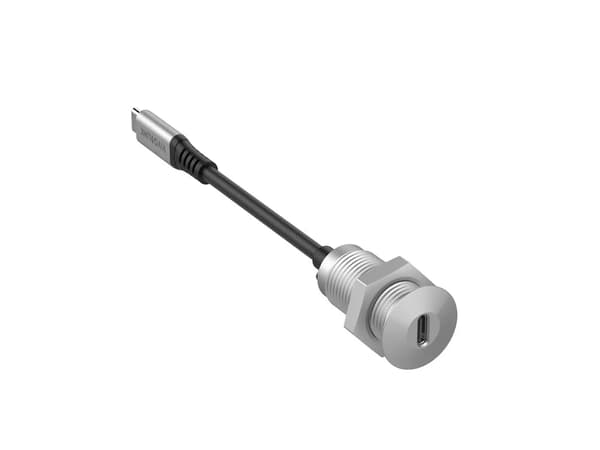 Vivolink PROUSBCMF0.3SOCKET USB-kaapeli 0,3 m USB 3.2 Gen 2 (3.1 Gen 2) USB C Harmaa