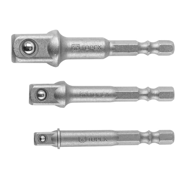 Topex Firkantet boreadapter sæt 1/4\" 3/8\" 1/2\" (38D151)