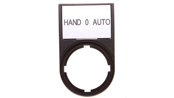 Märkplåt HAND-0-AUTO 50x30mm svart 22mm rektangulär M22S-ST-D12 216493