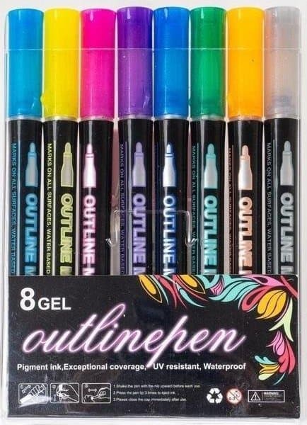 Outline Marker Shine 8 farver