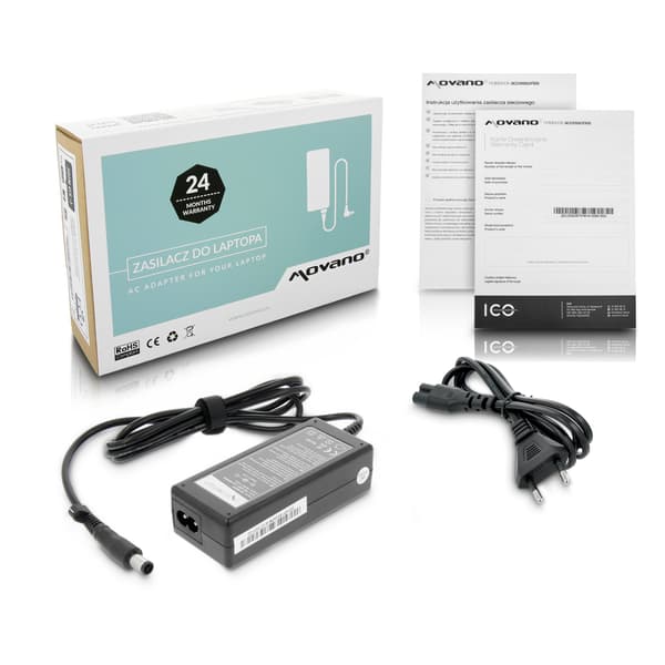 Movano 18.5v 3.5a (7.4x5.0 ben) 65W strømforsyning til HP, Compaq