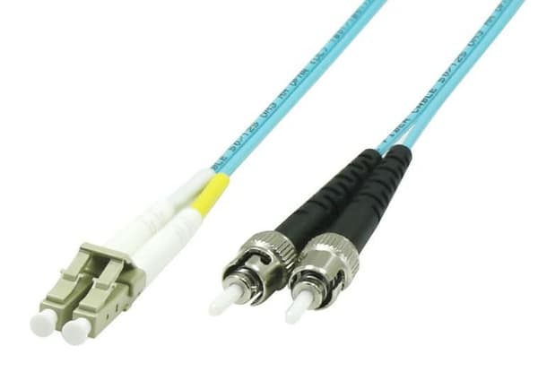 MicroConnect-kuitupatch-kaapeli - LC/UPC-ST/UPC 2m OM3 MM Duplex LSZH OD: 2mm, 0.3dB Aqua