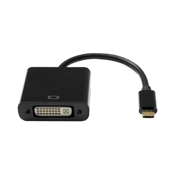 ProXtend USB-C (M) - DVI-I 24+5 (F) -sovitin, musta 10 cm