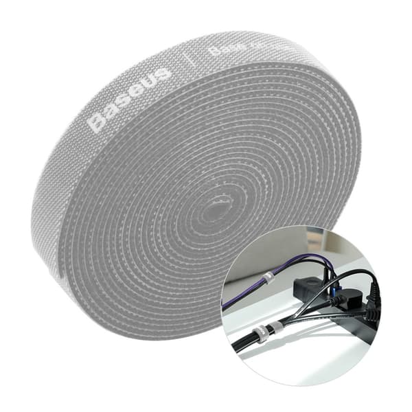 Baseus Tool Rainbow Circle Velcro-stropper 3m Grå