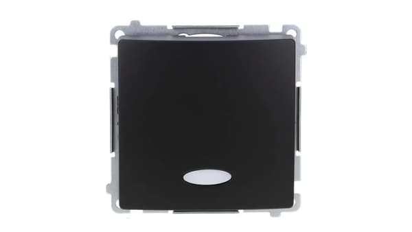Simon Basic Enpolet stik med LED-lys (modul) 10AX, 250V, hurtig tilslutning, sort BMW1L.01/49