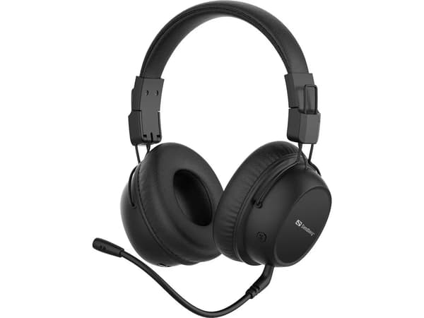 Sandberg trådløst headset ANC FlexMic Bluetooth Headset ANC FlexMic, Headset, Hovedbånd, Gaming, Sort, Binaural, Knap