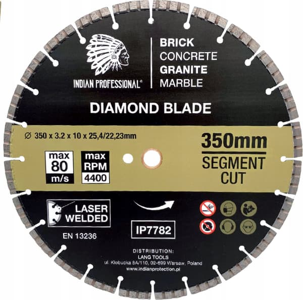 TIMANTTILEVY 350mm SEGMENTTI TURBO CUT INDIAN PROFESSIONAL